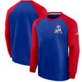 thumbnail image 1 of Men's Nike Royal/Red New England Patriots Historic Raglan Crew Performance Sweater, 1 of 3