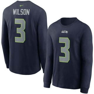 Men's Majestic Threads Russell Wilson Cream/Navy Denver Broncos Name &  Number Raglan 3/4 Sleeve T-Shirt