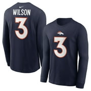 Men's Nike  Russell Wilson  Navy Denver Broncos Player Name & Number Long Sleeve T-Shirt