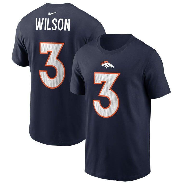 DENVER BRONCOS RUSSELL store WILSON JERSEY BLUE XL