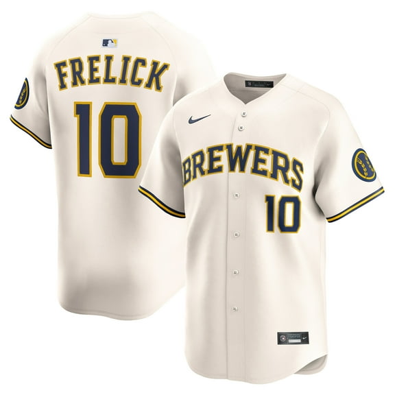 Men's Nike Sal Frelick Cream Milwaukee Brewers Home Limited Player Jersey