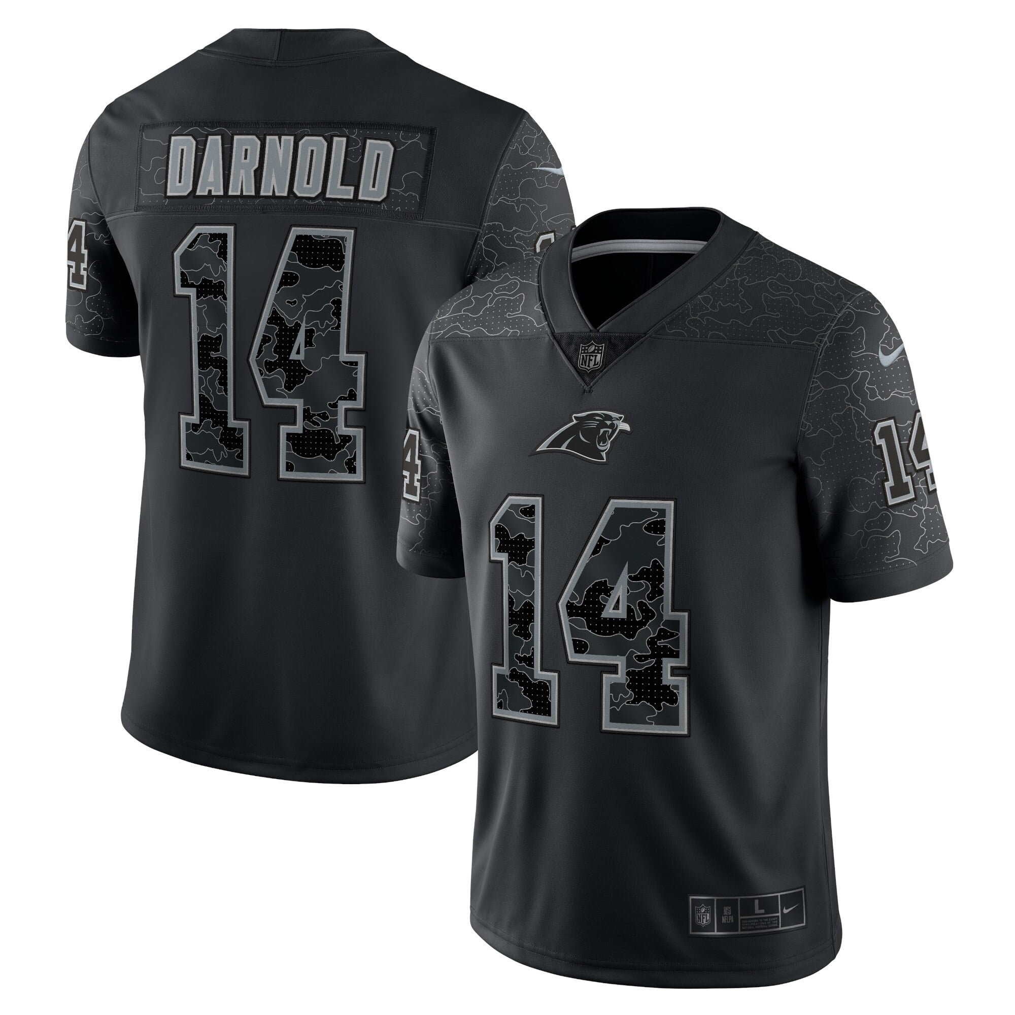 Men s Nike Sam Darnold Black Carolina Panthers RFLCTV Limited Jersey Walmart