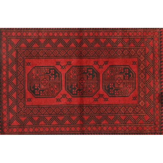 Ahgly Company Machine Washable Indoor Rectangle Traditional Saffron Red Area Rugs, 5' x 8'
