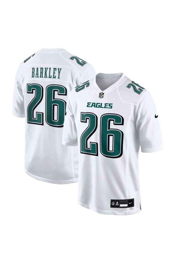 Men's-Nike Saquon Barkley Tundra White Philadelphia Eagles Fashion Game Jersey