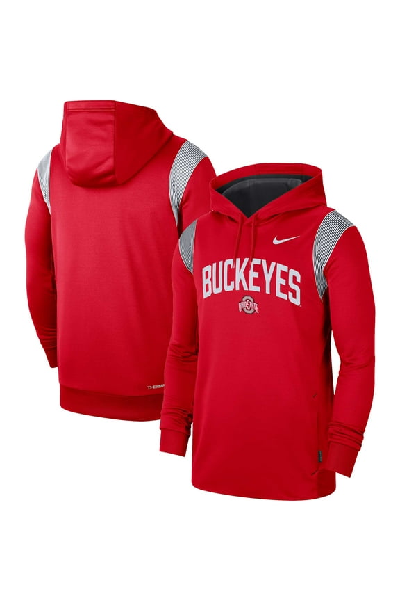 Men's Nike Scarlet Ohio State Buckeyes 2022 Game Day Sideline Performance Pullover Hoodie