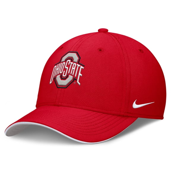 Men's Nike Scarlet Ohio State Buckeyes 2026 Dugout Coaches Dri-FIT Rise Swoosh Flex Hat
