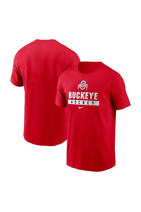 Men's Nike Scarlet Ohio State Buckeyes Ice Hockey Sport Drop T-Shirt