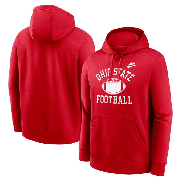 Men s Nike Scarlet Ohio State Buckeyes Legacy Football Icon Club Fleece Pullover Hoodie