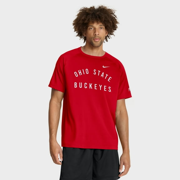 Men's Nike Scarlet Ohio State Buckeyes Premium Performance Ready Raglan Dri-FIT T-Shirt