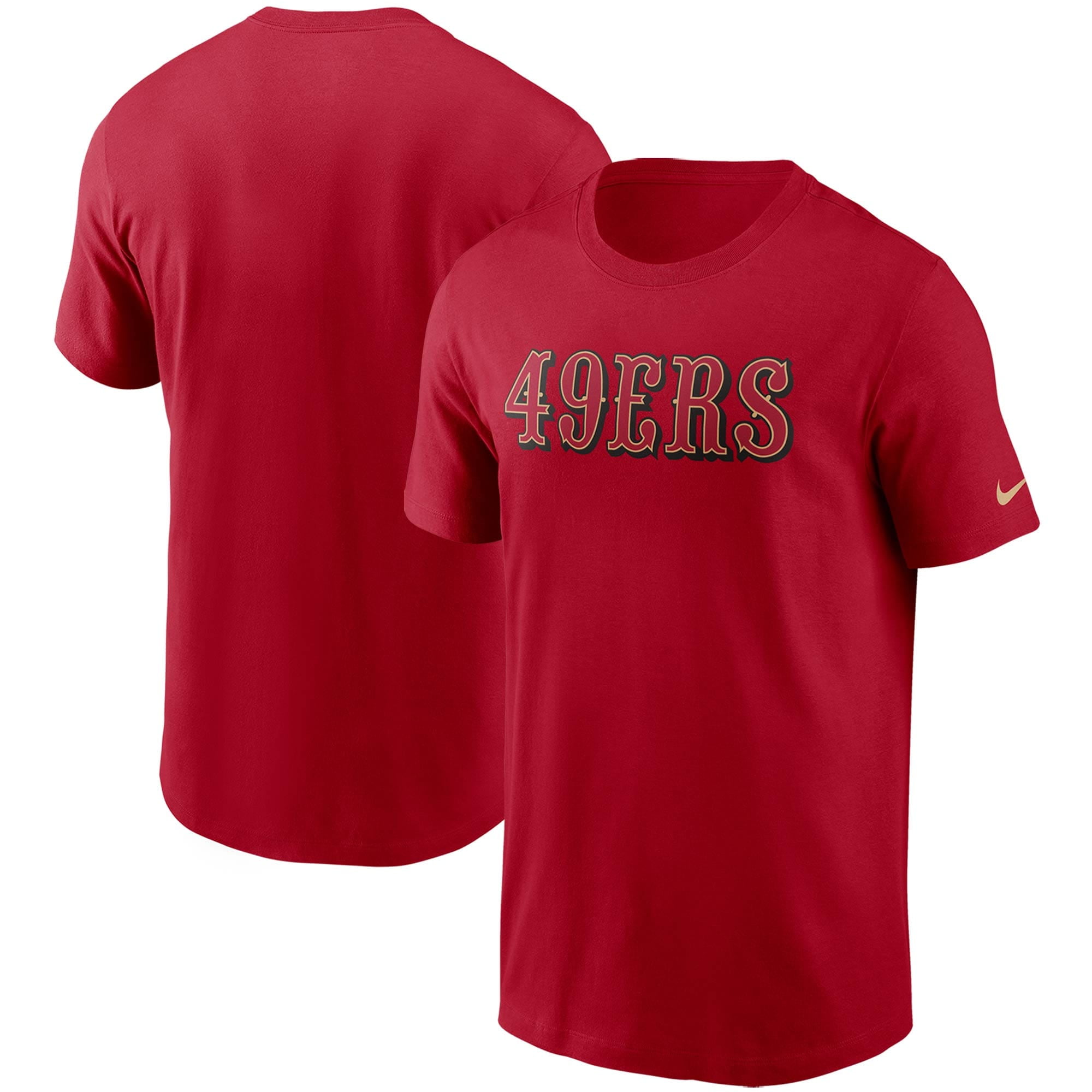 Men's Nike Scarlet San Francisco 49ers Fan Gear Wordmark T-Shirt ...