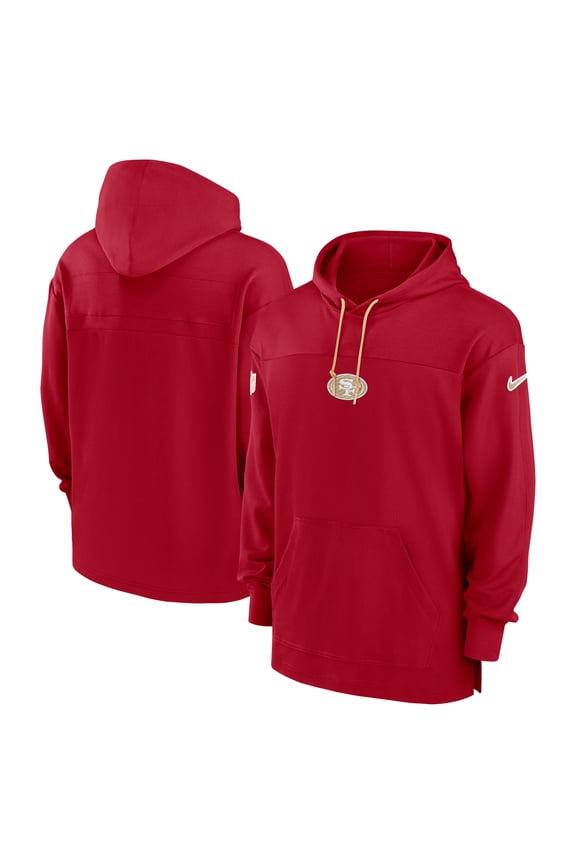 Men's Nike Scarlet San Francisco 49ers Sideline Jersey Performance Pullover Hoodie