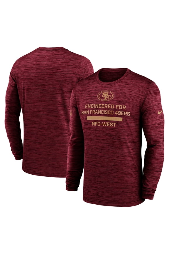Men's Nike Scarlet San Francisco 49ers Sideline Velocity Performance Long Sleeve T-Shirt