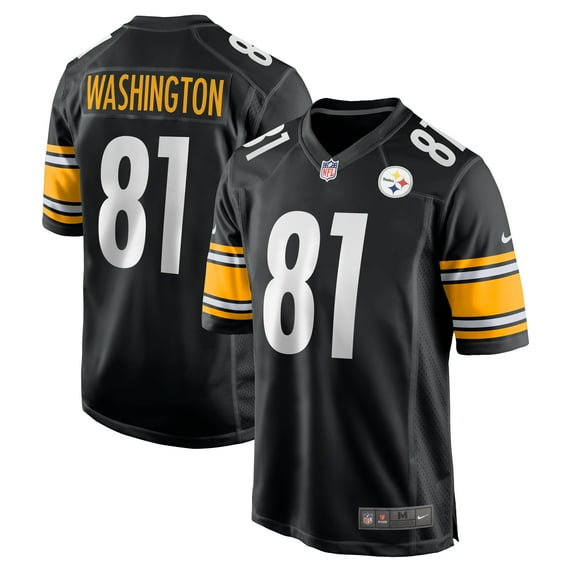 Men's Nike Scotty Washington Black Pittsburgh Steelers Game Jersey