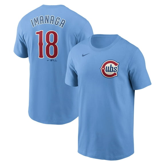 Men's Nike Sh-ta Imanaga Baby Blue Chicago Cubs  Fuse Name & Number T-Shirt