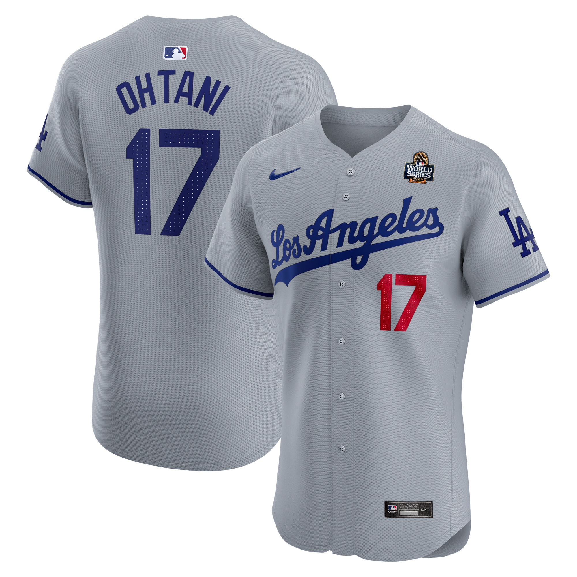 Men's Nike Shohei Ohtani Gray Los Angeles Dodgers 2024 World Series