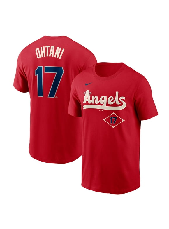 Men's Nike Shohei Ohtani Red Los Angeles Angels City Connect Name & Number T-Shirt