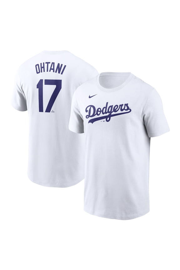 Men's Nike Shohei Ohtani White Los Angeles Dodgers 2024 Fuse Name & Number T-Shirt
