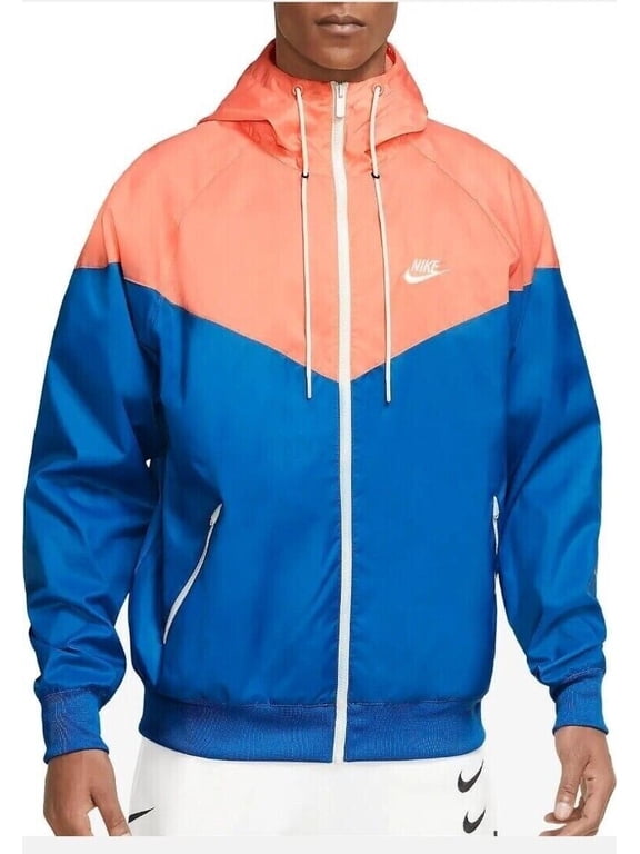 Men's Nike Signal Bl/Crmsn Bliss/Sail Sportswear Wndrunner Hooded Jacket - 2XL