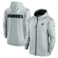 thumbnail image 1 of Men's Nike Silver Las Vegas Raiders Performance Sideline Lockup Full-Zip Hoodie, 1 of 2