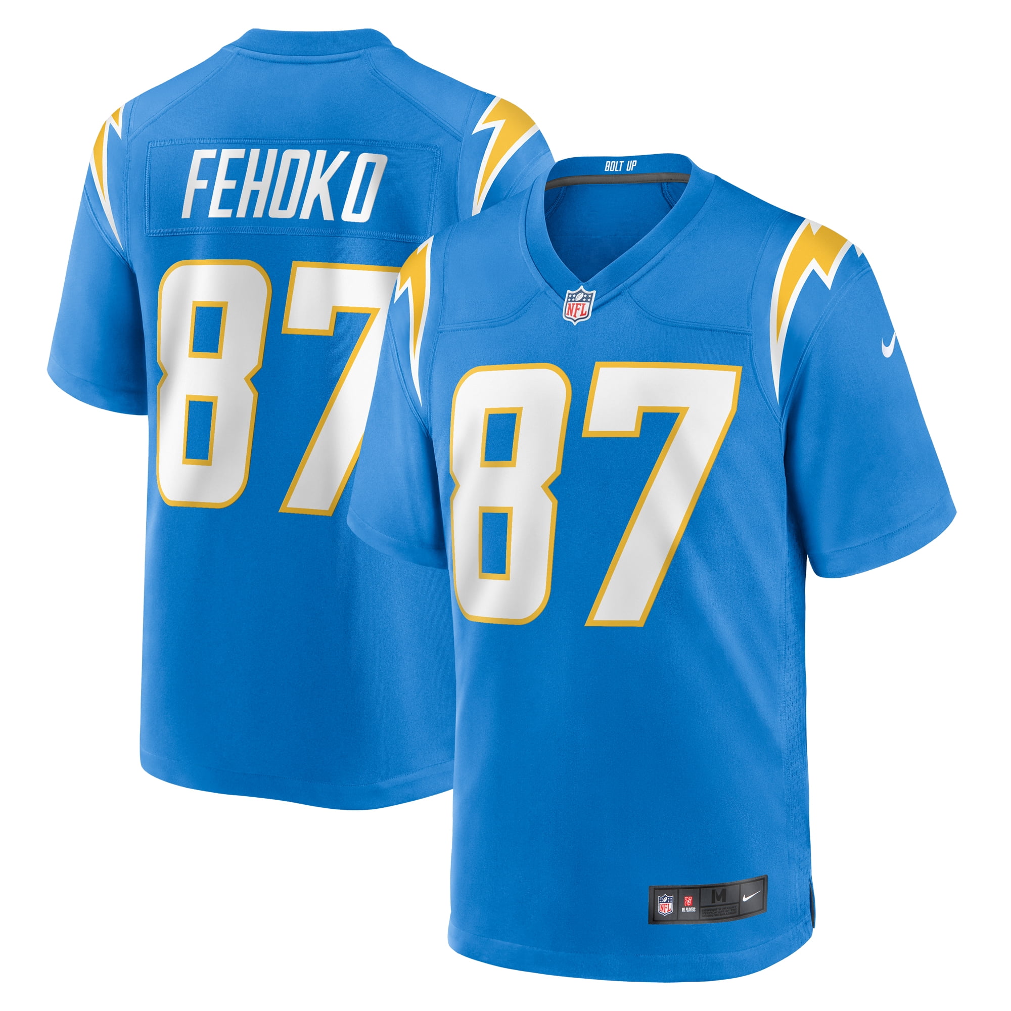 Men's Nike Simi Fehoko Powder Blue Los Angeles Chargers Game Jersey ...