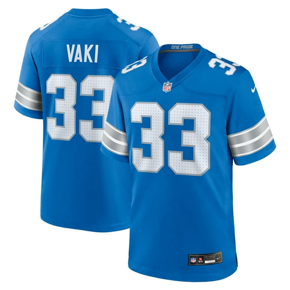 Men's Nike Sione Vaki Blue Detroit Lions Team Game Jersey