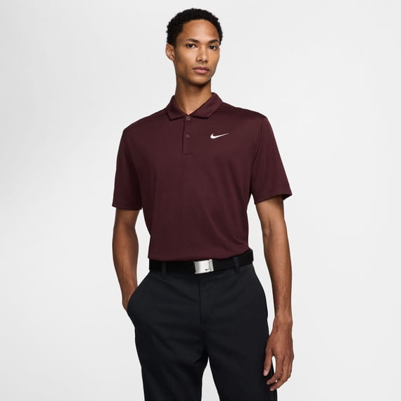 Men's Nike Solid Dri-FIT Golf Polo Color: Burgundy Crush Size: S