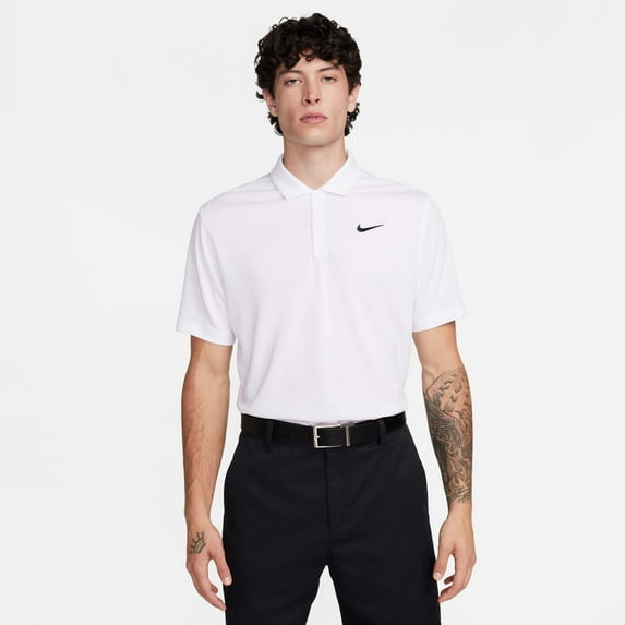 Men's Nike Solid Dri-FIT Golf Polo Color: White Size: L