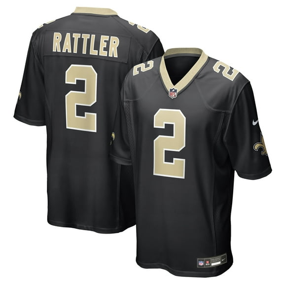 Men's Nike Spencer Rattler  Black New Orleans Saints Team Game Jersey