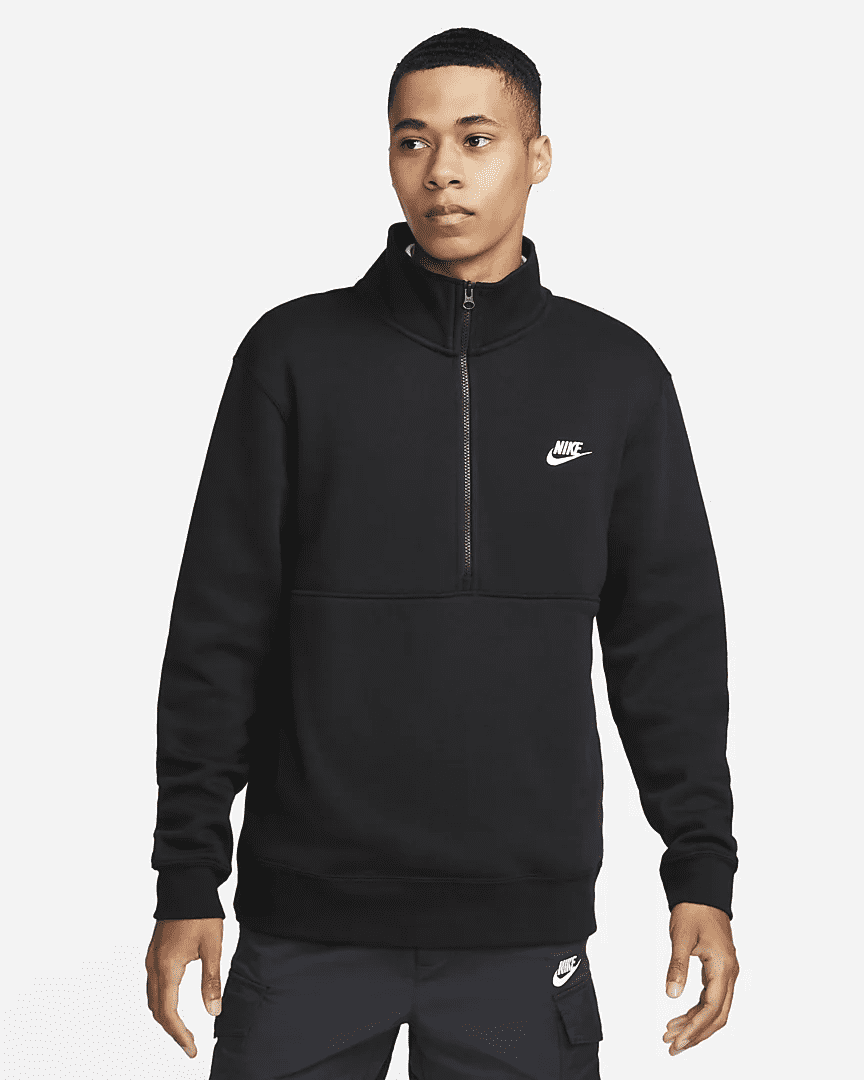 nike black half zip hoodie
