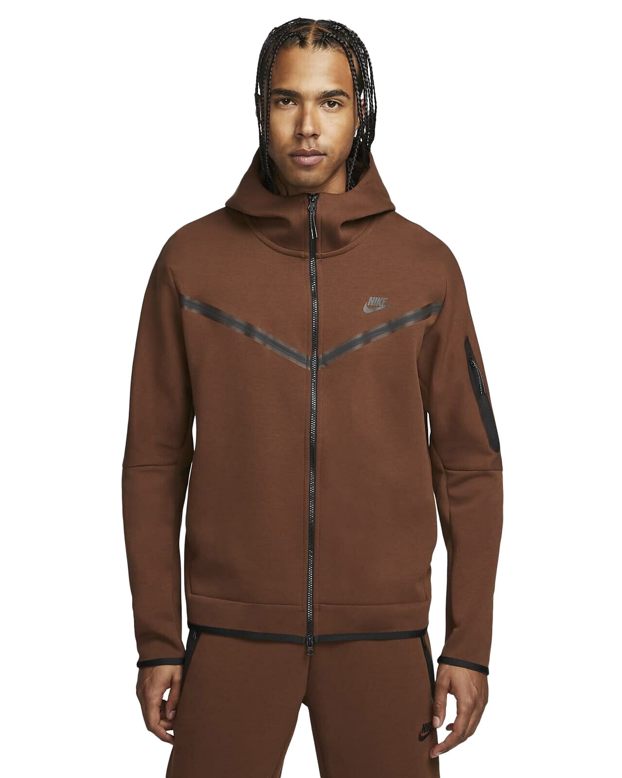 Nike Men's Tech Fleece Full-Zip Hoodie - Cacao Wow/Black