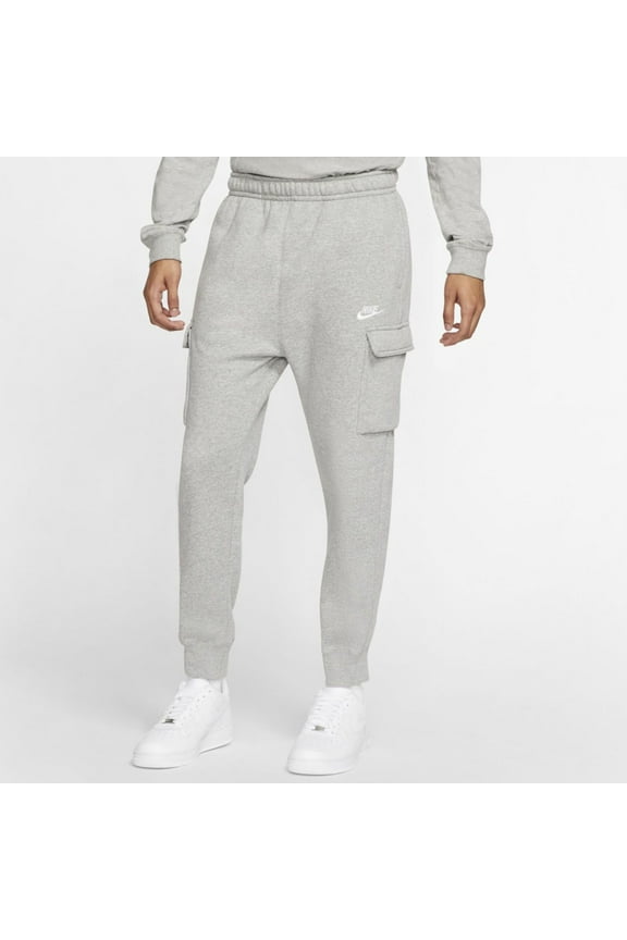 Men's Nike Sportswear Club Fleece Cargo Pants Color: Dark Gray Heather Size: L