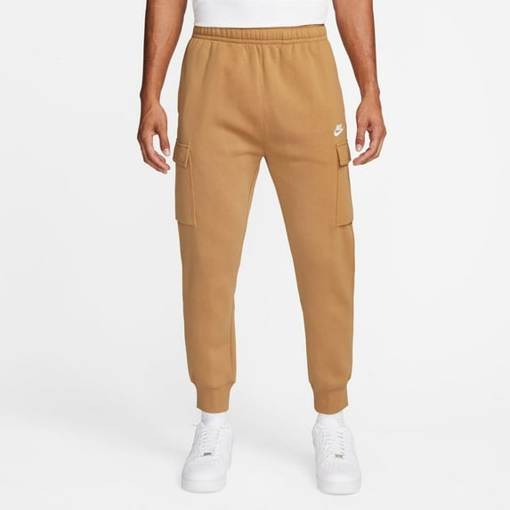 Men's Nike Sportswear Club Fleece Cargo Pants Color: Flax Size: L