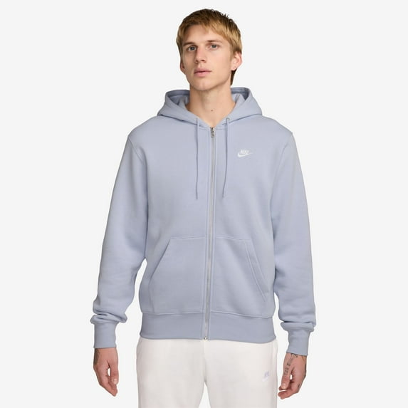 Men's Nike Sportswear Club Fleece Full-Zip Hoodie Color: Ghost Size: M