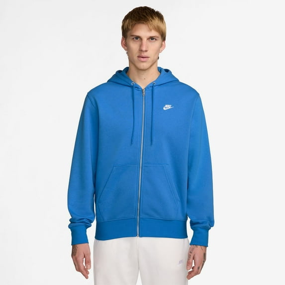 Men's Nike Sportswear Club Fleece Full-Zip Hoodie Color: Lt Photo Blue Size: L