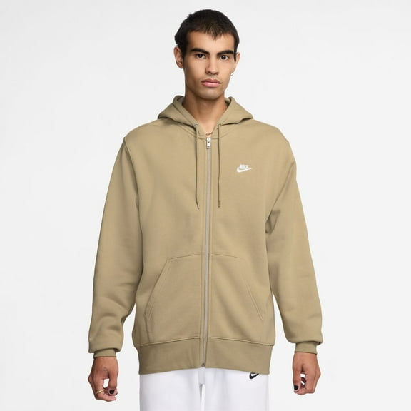 Men's Nike Sportswear Club Fleece Full-Zip Hoodie Color: Parachute Beige Size: L