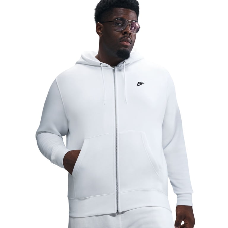 Men's Nike Sportswear Club Fleece Full-Zip Hoodie Color: White
