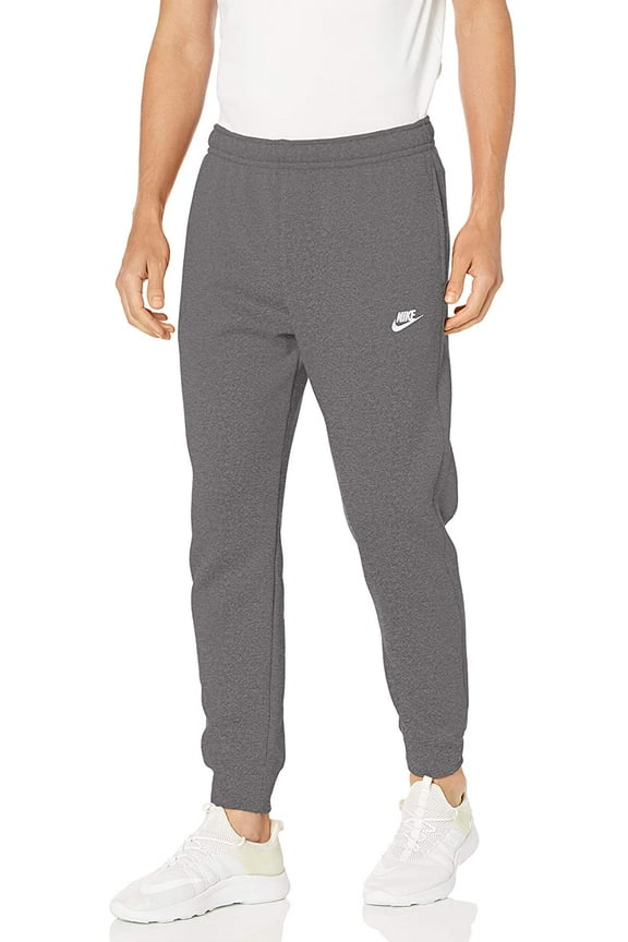 Men's Nike Sportswear Club Fleece Joggers Color: Charcoal Heather White Size: XXL