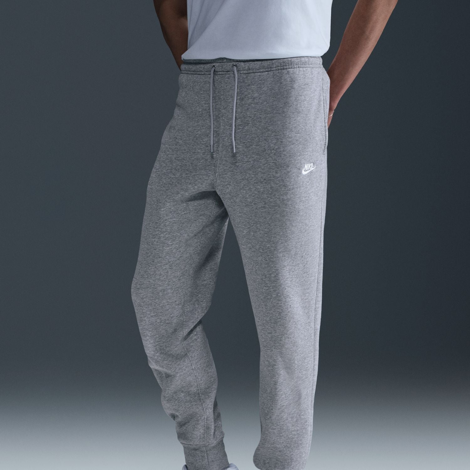 nike club fleece pants dark grey heather