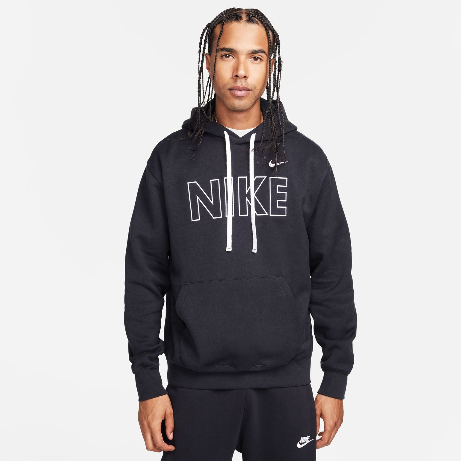 men's nike sportswear club fleece pullover hoodie black