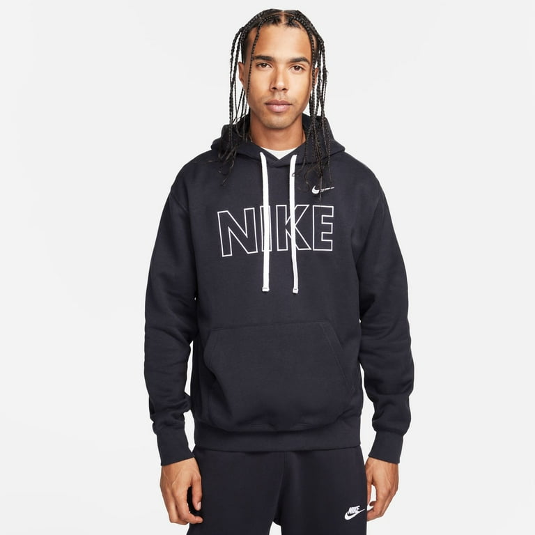 Men s Nike Sportswear Club Fleece Pullover Hoodie Color Black White Size M Walmart