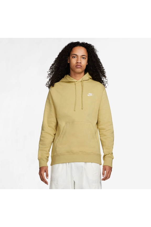 Men's Nike Sportswear Club Fleece Pullover Hoodie Color: Buff Gold Size: M