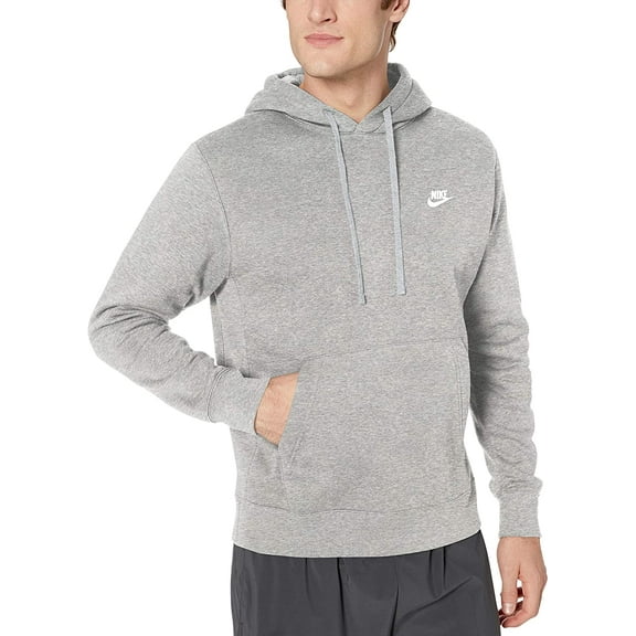 Men's Nike Sportswear Club Fleece Pullover Hoodie Color: Dark Gray Heather Size: M