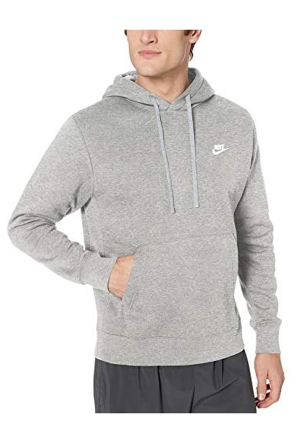 Men's Nike Sportswear Club Fleece Pullover Hoodie Color: Dark Gray Heather Size: XS