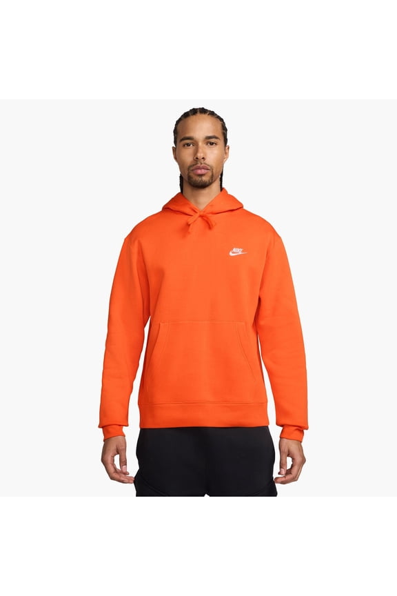Men's Nike Sportswear Club Fleece Pullover Hoodie Color: Safety Orange Size: XXL
