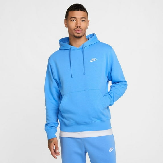 Men's Nike Sportswear Club Fleece Pullover Hoodie Color: University Blue Size: M