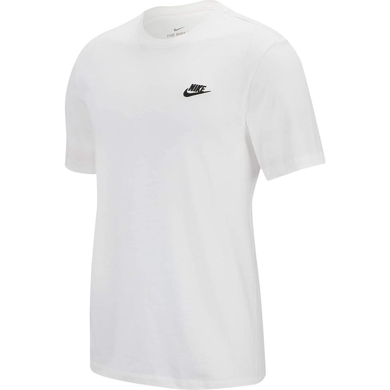 Nike Sportswear Club Men s T Shirt Color White Black Size XL Walmart