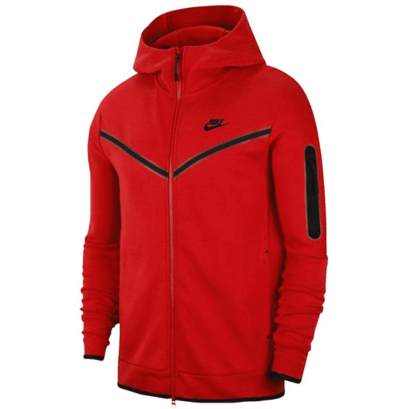 Men's Nike Sportswear Gym Red/Blk Tech Fleece Full-Zip Hoodie (CU4489 657) - 2XL