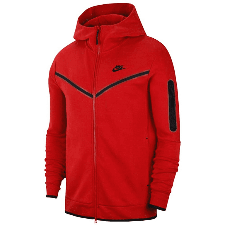 Men's Nike Sportswear Gym Red/Blk Tech Fleece Full-Zip Hoodie