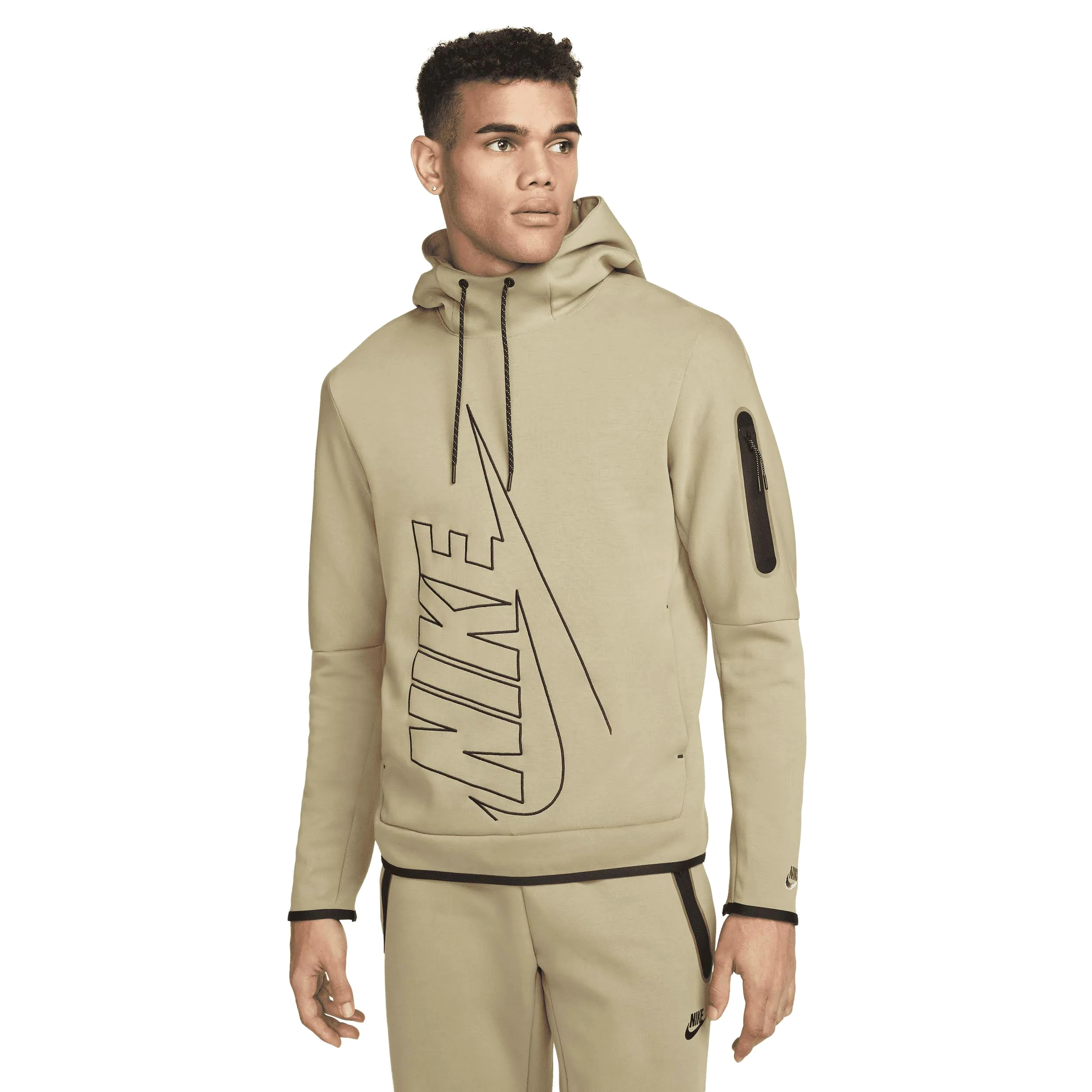 Men's Nike Sportswear Khaki Graphic Tech Fleece Pullover Hoodie (DX0577  247) - L - Walmart.com