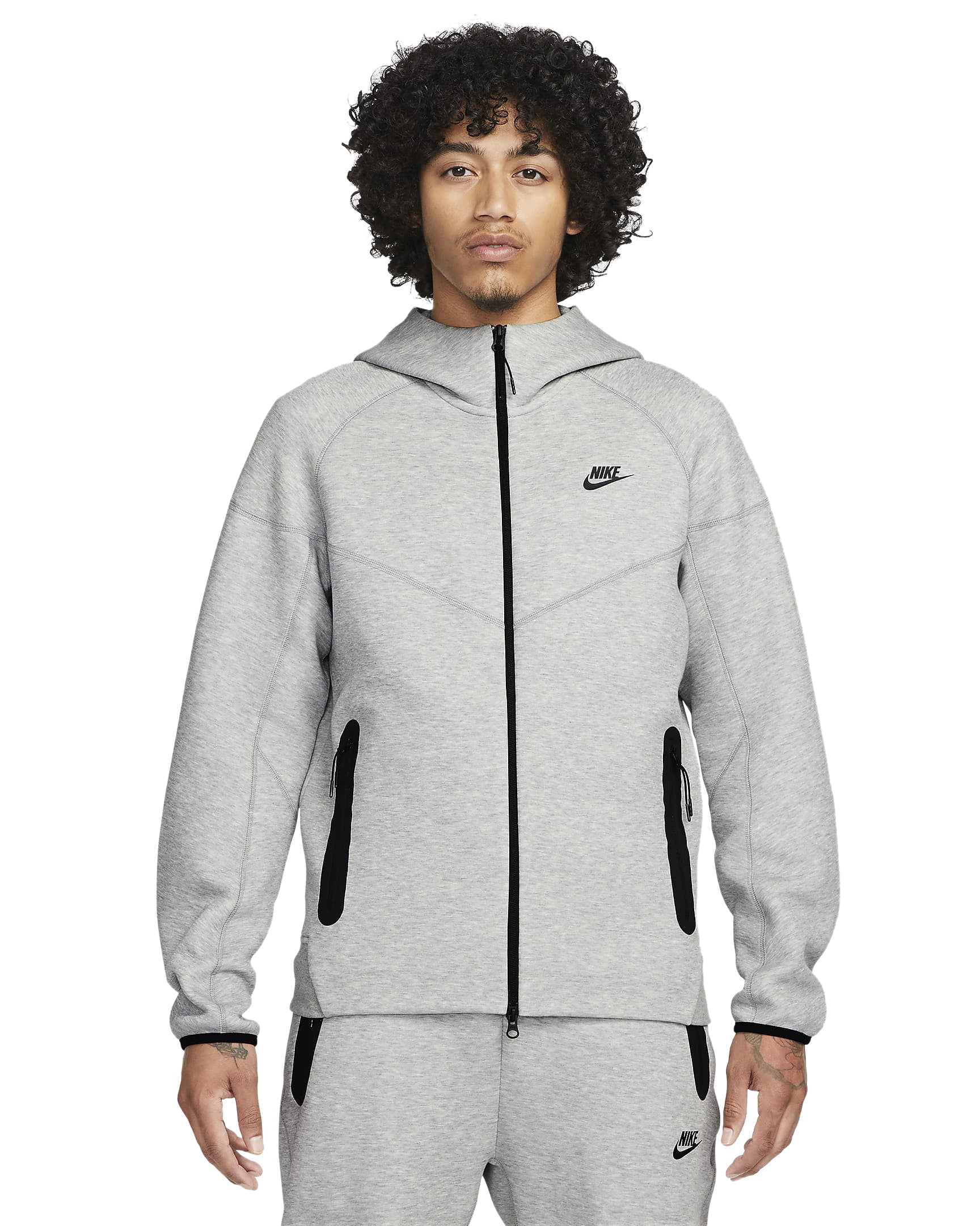 Men's Nike Sportswear Tech Fleece Drk/Gry Hthr/Blk Full Zip Hoodie